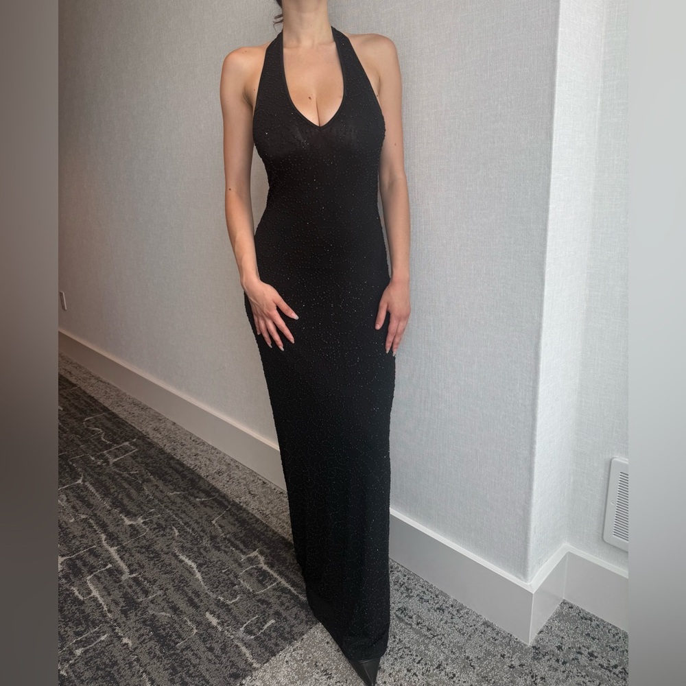 Cache Black Backless Gown